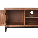 TV furniture DKD Home Decor Brown Teak Metal (125 x 40 x 55 cm)-3