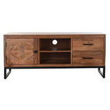 TV furniture DKD Home Decor Brown Teak Metal (125 x 40 x 55 cm)-6