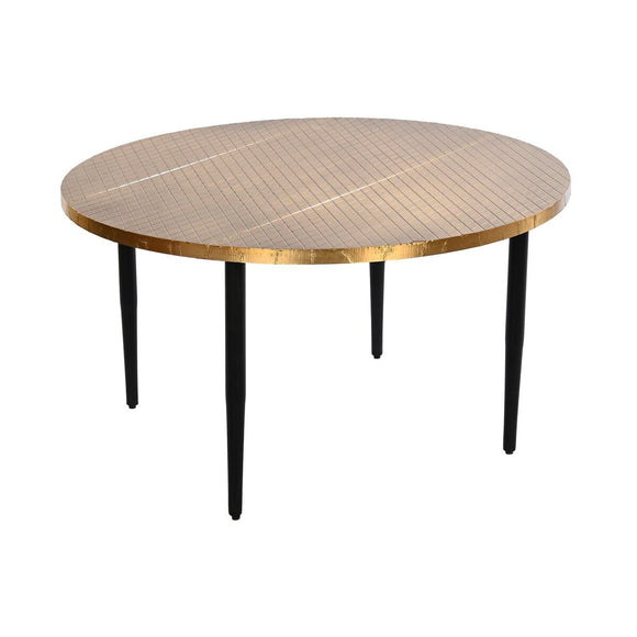 Centre Table DKD Home Decor Glamour Black Golden Wood Metal 85 x 85 x 45 cm-0