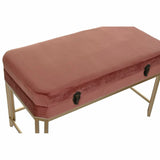 Bench DKD Home Decor   Pink Golden Metal Velvet (80 x 40 x 47 cm)-3