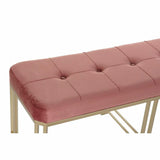 Bench DKD Home Decor   Pink Metal Velvet (120 x 40 x 46 cm)-3