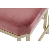 Bench DKD Home Decor   Pink Metal Velvet (120 x 40 x 46 cm)-2