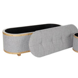 Bench DKD Home Decor   Grey Wood Polyester (120 x 45 x 43 cm)-4