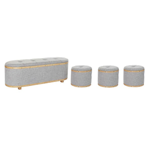 Bench DKD Home Decor   Grey Wood Polyester (120 x 45 x 43 cm)-0