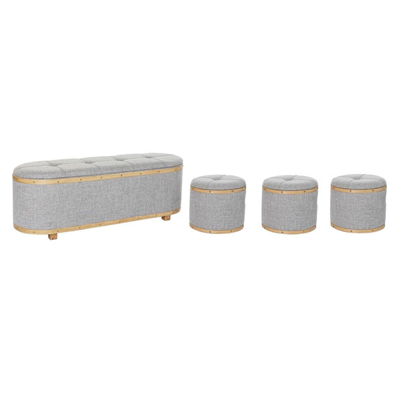 Bench DKD Home Decor   Grey Wood Polyester (120 x 45 x 43 cm)-0