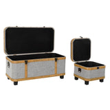 Set of Chests DKD Home Decor 80 x 42 x 42 cm Wood Polyester-2