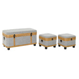Set of Chests DKD Home Decor 80 x 42 x 42 cm Wood Polyester-0