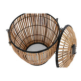 Set of Baskets DKD Home Decor Natural 48 x 48 x 55 cm Black Metal (2 Units)-1