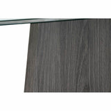 Dining Table DKD Home Decor Crystal Grey Metal Transparent 160 x 90 x 75 cm 30 x 40 cm MDF Wood-4
