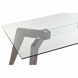 Dining Table DKD Home Decor Crystal Grey Transparent MDF Wood (160 x 90 x 75 cm)-1