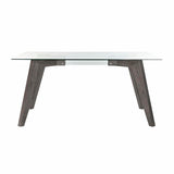 Dining Table DKD Home Decor Crystal Grey Transparent MDF Wood (160 x 90 x 75 cm)-2