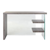 Desk DKD Home Decor Crystal Grey Transparent MDF Tempered Glass (120 x 50 x 76 cm)-3