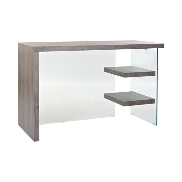 Desk DKD Home Decor Crystal Grey Transparent MDF Tempered Glass (120 x 50 x 76 cm)-0