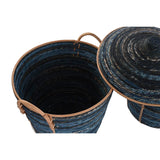 Basket set DKD Home Decor Blue Black Boho 51 x 51 x 65 cm-2