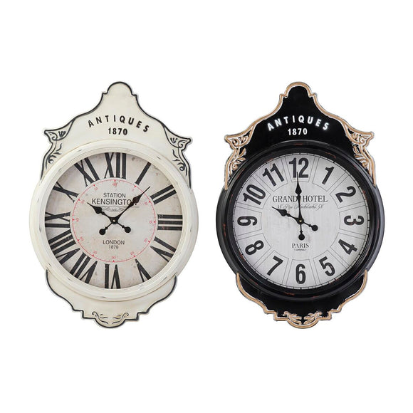 Wall Clock DKD Home Decor White Black Crystal Iron 61 x 6 x 89 cm (2 Units)-0