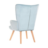 Armchair DKD Home Decor Sky blue Natural Polyester Wood 67 x 75 x 96 cm-2