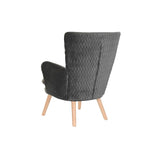 Armchair DKD Home Decor Natural Dark grey Polyester Wood 66 x 67 x 92 cm-1