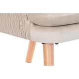 Armchair DKD Home Decor Beige Natural Polyester Wood 67 x 70 x 95 cm-3
