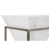 Side table DKD Home Decor White Silver Metal Marble 36 x 36 x 60 cm-2