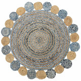 Carpet DKD Home Decor Blue Multicolour Indian Man (200 x 200 x 1 cm)-0