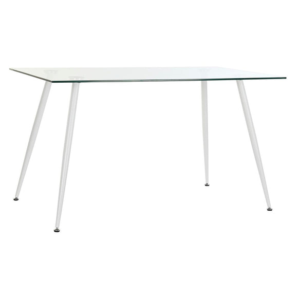 Dining Table DKD Home Decor Crystal Metal White (135 x 75 x 75 cm)-0