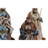 Christmas nativity set DKD Home Decor 9 Pieces Blue Golden Polyester (20 x 15 x 30 cm)-4