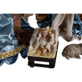 Christmas nativity set DKD Home Decor 9 Pieces Blue Golden Polyester (20 x 15 x 30 cm)-3