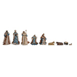 Christmas nativity set DKD Home Decor 9 Pieces Blue Golden Polyester (20 x 15 x 30 cm)-1