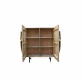 DKD Home Decor Sideboard Brown Golden Mango Wood 2 Doors 4 Shelves 100x45x120 cm