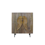 DKD Home Decor Sideboard Brown Golden Mango Wood 2 Doors 4 Shelves 100x45x120 cm