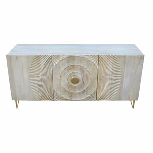 Sideboard DKD Home Decor 160 x 45 x 75 cm Golden Metal White Mango wood-0