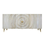Sideboard DKD Home Decor 160 x 45 x 75 cm Golden Metal White Mango wood-1