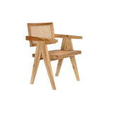 DKD Home Decor Dining Chair Natural Teak Rattan 58 × 56 82 cm