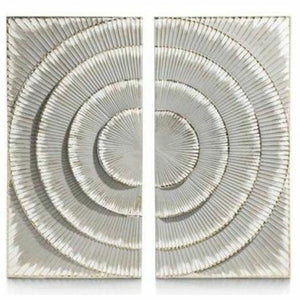 Wall Decoration DKD Home Decor 2 Pieces Silver Grey Modern Circles MDF Wood (90 x 2 x 90 cm)-0