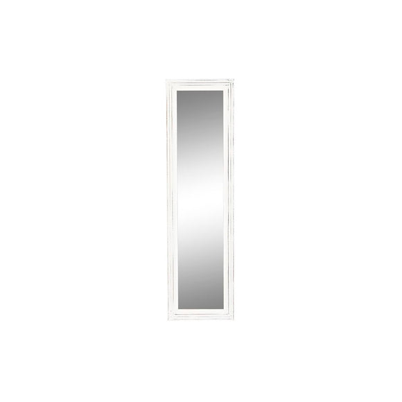 Wall mirror DKD Home Decor White Wood Crystal MDF Wood Stripped Scandi 160 x 2,5 x 45 cm-0