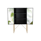 Sideboard DKD Home Decor 85 x 35 x 155 cm Crystal Black Golden Metal Brown Transparent Green Dark brown-1