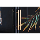 Sideboard DKD Home Decor 85 x 35 x 155 cm Crystal Black Golden Metal Brown Transparent Green Dark brown-5