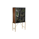 Sideboard DKD Home Decor 85 x 35 x 155 cm Crystal Black Golden Metal Brown Transparent Green Dark brown-0