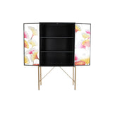 Sideboard DKD Home Decor 85 x 35 x 155 cm Crystal Black Pink Golden Metal Yellow-4
