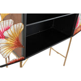 Sideboard DKD Home Decor 85 x 35 x 155 cm Crystal Black Pink Golden Metal Yellow-3