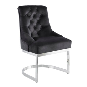 Dining Chair DKD Home Decor Black Silver 60 x 58 x 93 cm-0