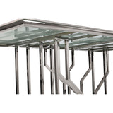 Dining Table DKD Home Decor Silver Crystal Steel (180 x 90 x 75 cm)-3