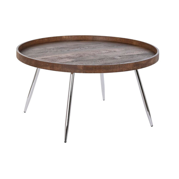 Centre Table DKD Home Decor Brown Silver Metal Steel MDF Wood 30 x 40 cm 78 x 78 x 41,5 cm-0