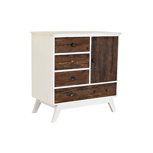 Chest of drawers DKD Home Decor Metal White Colonial Dark brown Mango wood (72 x 50 x 75 cm)-0