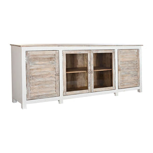 Sideboard DKD Home Decor White Natural Light brown Mango wood 210 x 40 x 82 cm-0