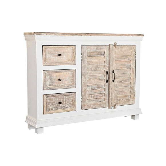 Sideboard DKD Home Decor White Natural Wood Mango wood 122 x 25 x 91 cm-0