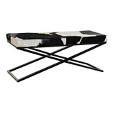 Foot-of-bed Bench DKD Home Decor Black Beige Metal Brown Leather White Colonial (120 x 40 x 50 cm)-4