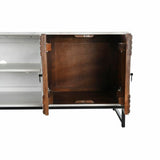 TV furniture DKD Home Decor 180 x 40 x 60 cm Black Metal White Mango wood-2