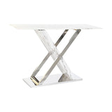 Console DKD Home Decor White Grey Silver Crystal Steel 120 x 40 x 75 cm-0