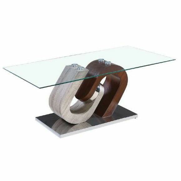 Centre Table DKD Home Decor Brown Transparent Silver Natural Wood Crystal MDF Wood 120 x 60 x 45 cm-0